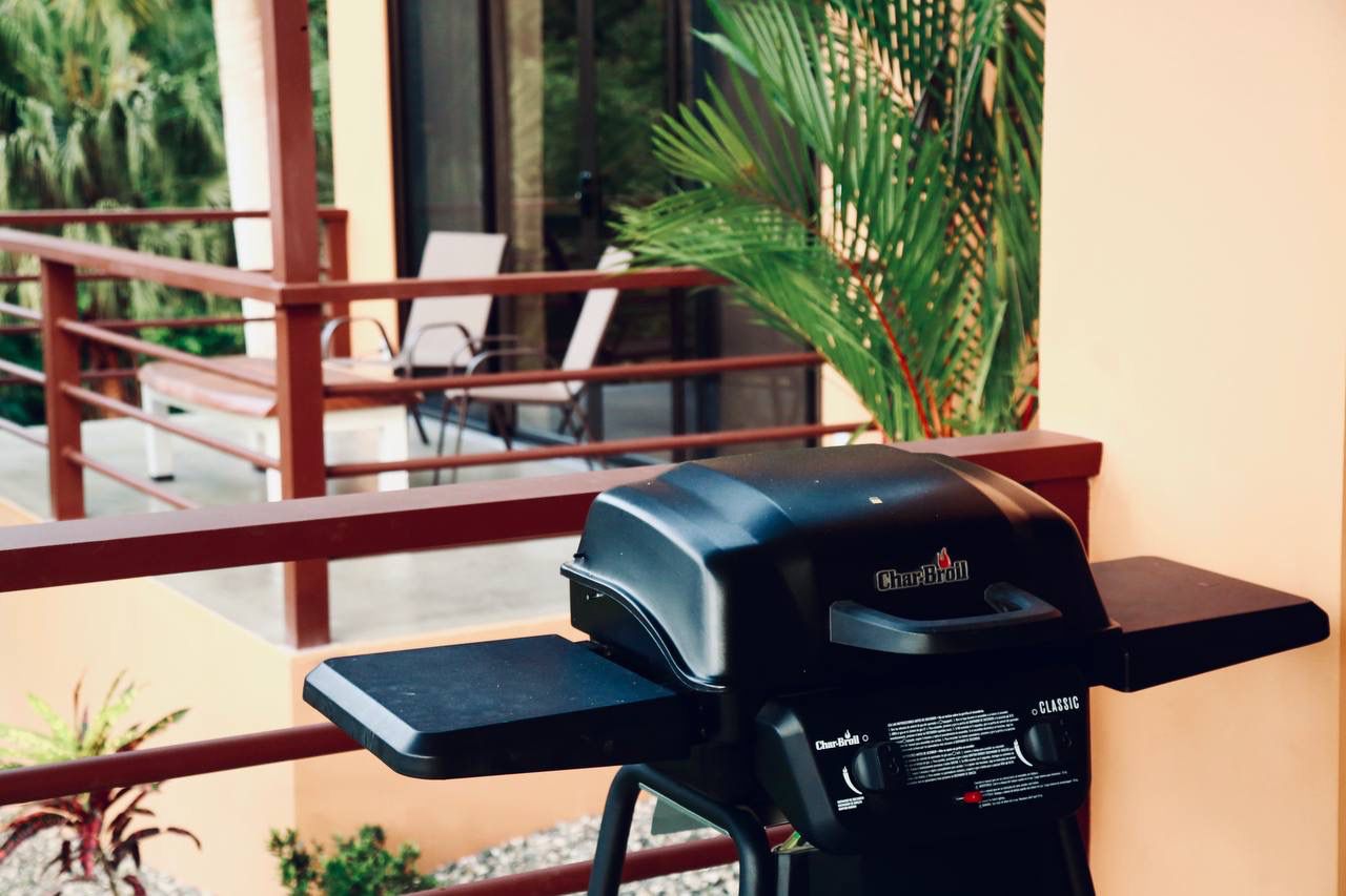 Outdoor BBQ grill on the porch