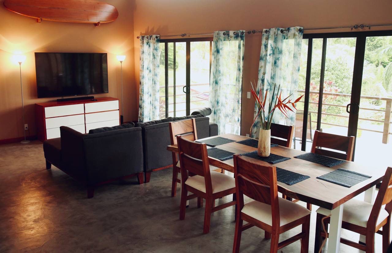 Villa Pacifico living area with high ceilings